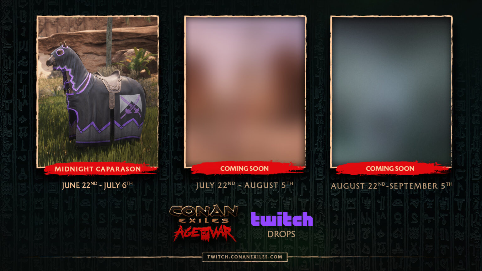 Novo drop na Twitch de Conan Exiles (Midnight Caparison) Reino de Zakijah
